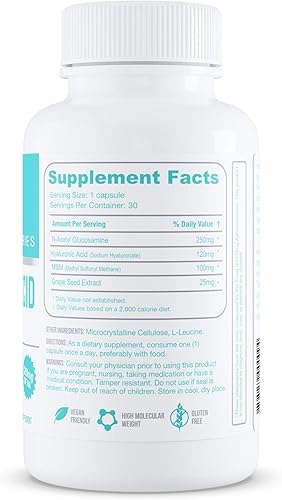 Miniatura 3 de Hyalogic Cápsulas de liberación retardada de ácido hialurónico  Fórmula combinada con glucosamina MSM  Apoya articulaciones, ojos y piel saludables