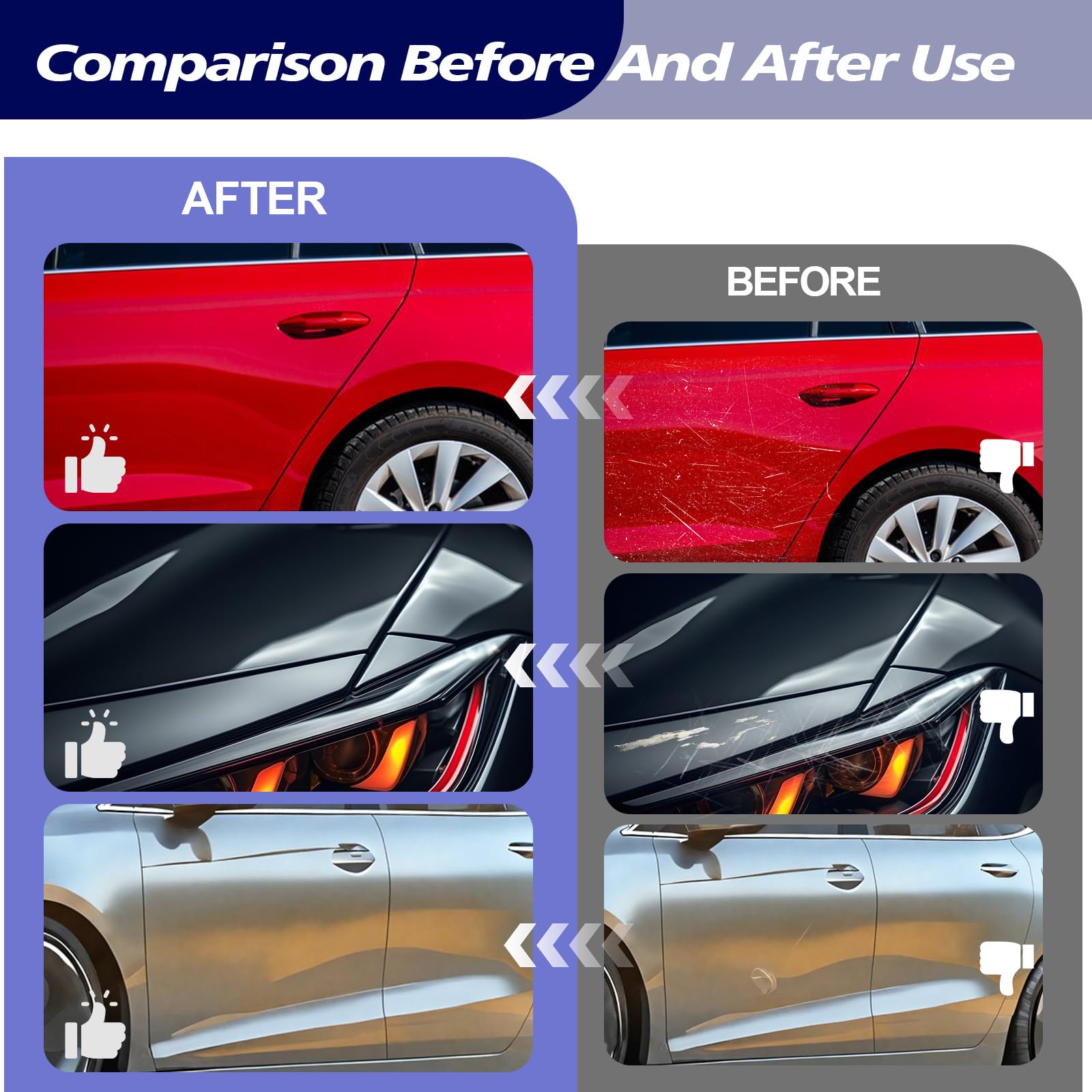 Nueva actualización en 2026 Arañazos Coche - Reparador de Arañazos Coche, Elimina y Repara Arañazos Profundos - Pulimento para Reparar Arañazos de Coche - Kit Restauración Pintura Vehículos (1) — view 3
