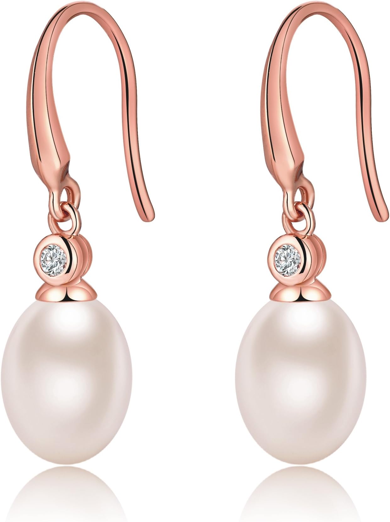 JiahanzbPearl Earrings from Austria 925 Sterling Silver Fine Jewellery Silver/Gold Rose/Gold Colors