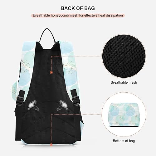Miniatura 4 de Bolsa de pelota de raqueta de tenis resistente al agua azul pastel círculos lunares 3 raquetas bádminton bolsa de hombro para mujeres, hombres,