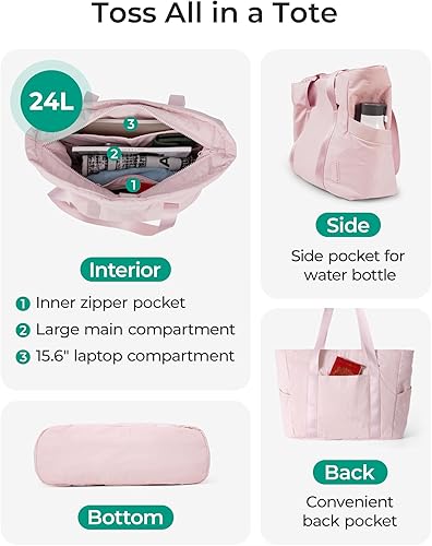 Miniatura 4 de BAGSMART Bolsa de mano para mujer, bolsa de mano con cremallera, bolsa de trabajo con compartimentos, bolsa de hombro para enfermera, para viajes,