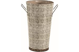8" X 14" Industrial Vintage Lace Metal Florist Bucket