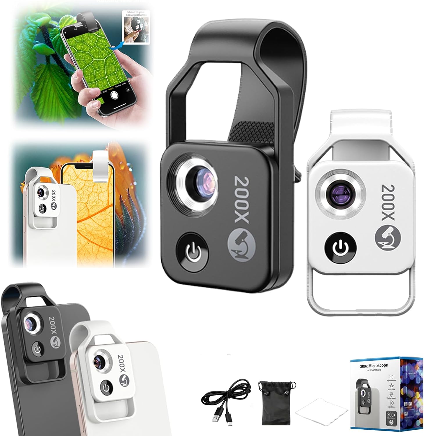 2025 New Nano Zoom 200x for iPhone,200x Pocket Microscope Camera with CPL Lens,NanoZoom NanoZoom,More Stable and Clearer (Mixed Pack)
