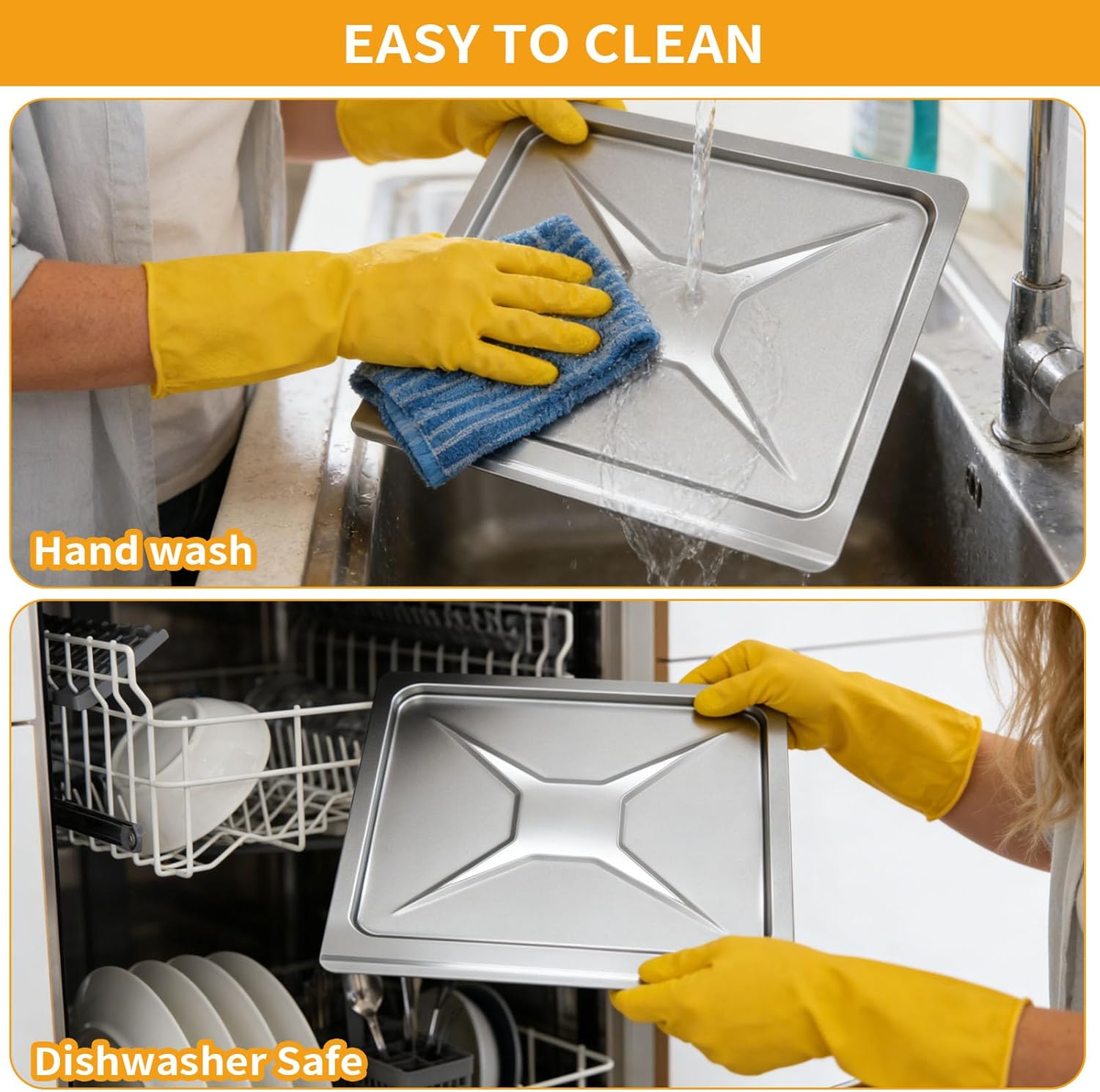 Air Fryer Drip Pan for Kalorik MAXX 26 Quart Air Fryer Oven Combo, 12.5×11×0.3 IN Crumb Bottom Tray 10 in 1 Countertop Toaster Oven Replacement Parts Accessories, Premium Steel, Dishwasher Safe