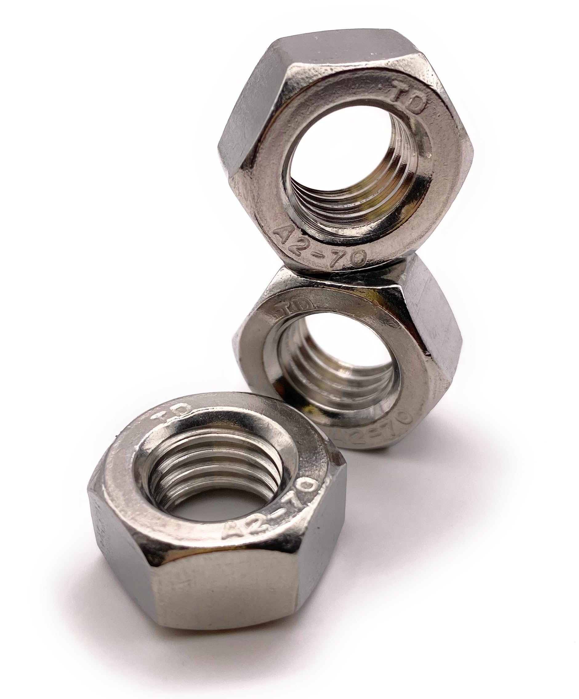 M2 Hexagon Nut HU Made of Stainless Steel A2 Nuts DIN 934 / ISO 4032 Screws Stainless Steel A2/70 (V2A/304): Pack of 20 ProRaje - Image 3