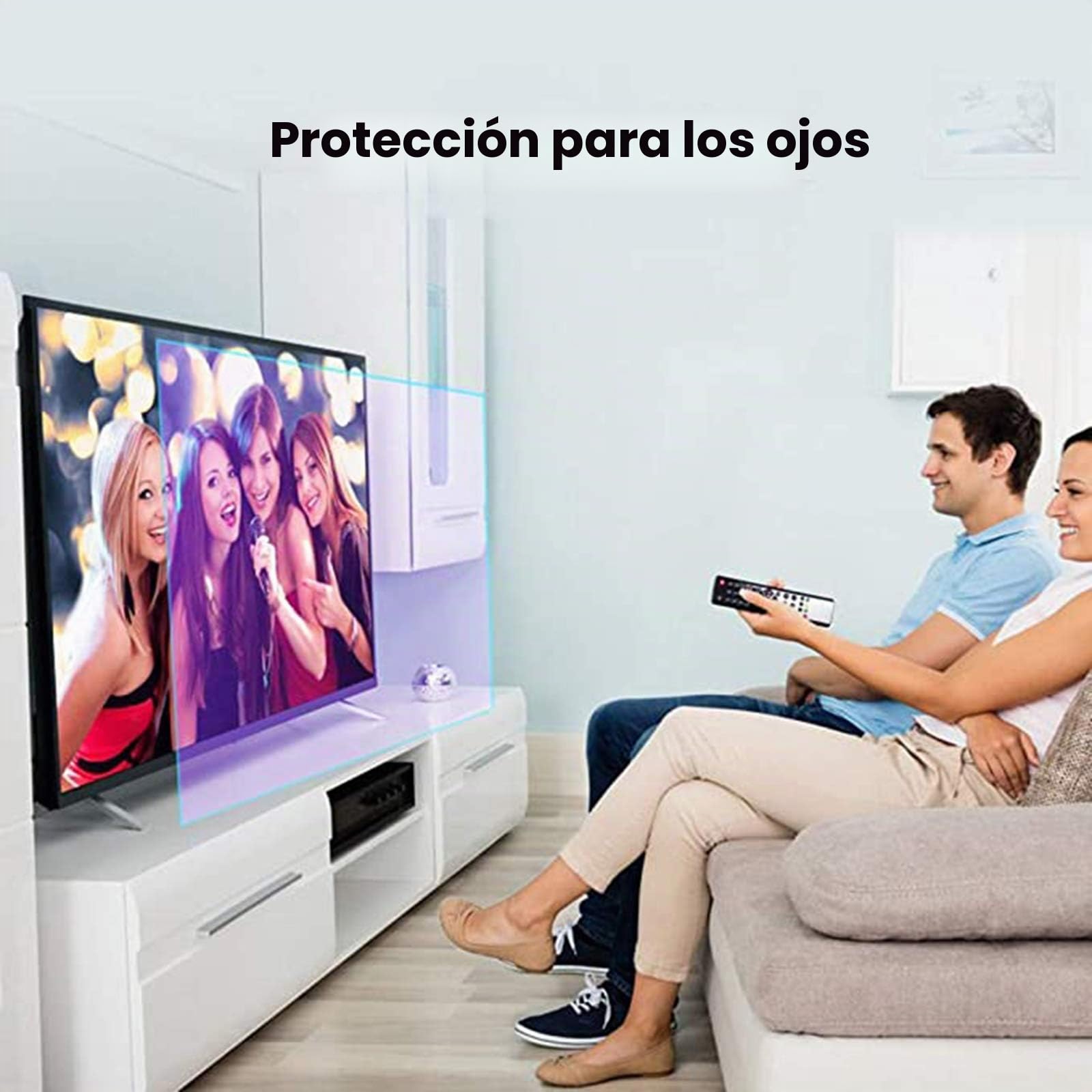 Protector De Pantalla De TV Antideslumbrante, Filtro De Luz Azul para Pantalla De TV De 32-65 Pulgadas, Película Protectora Mate/Tasa De Antirreflejos hasta 90% Aliviar Fatiga,32"(698 * 392)