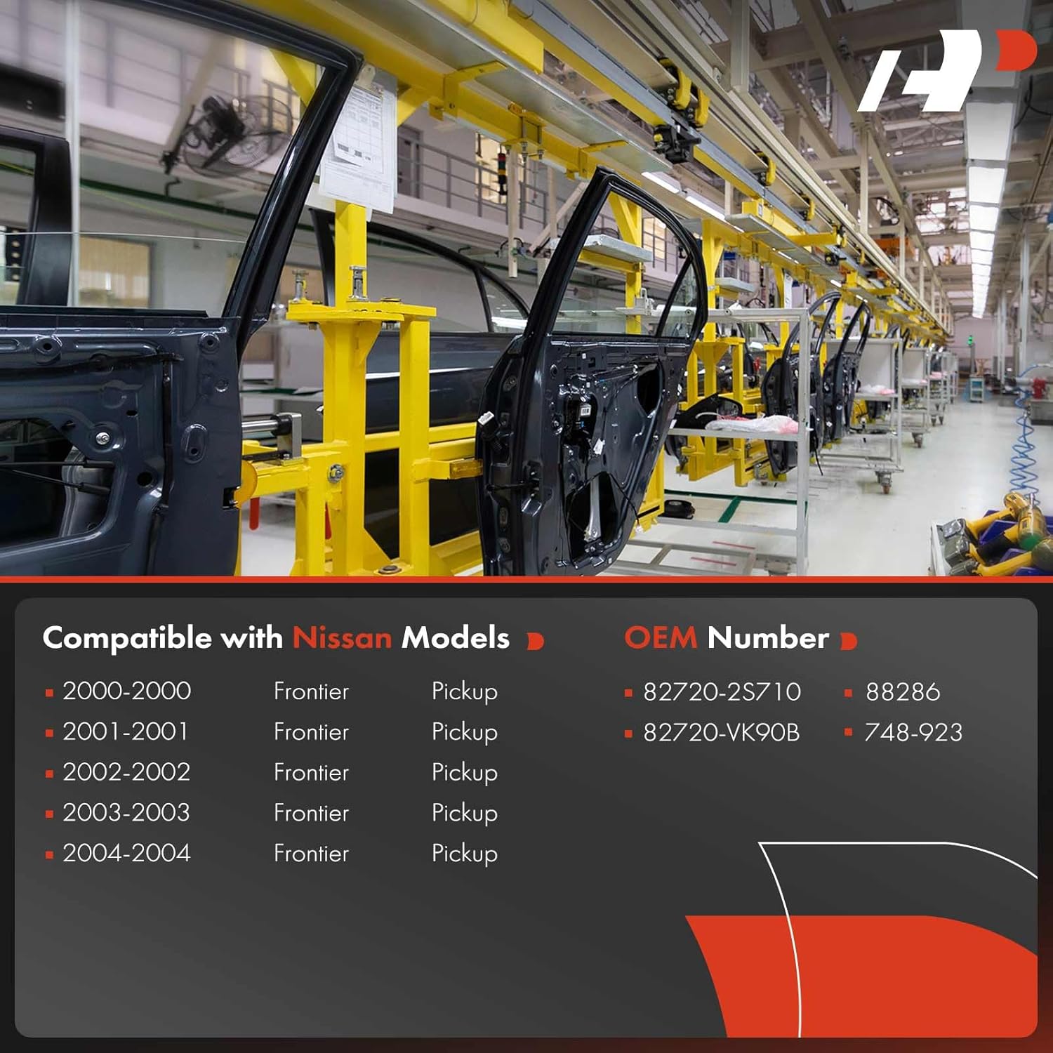 A-Premium Power Window Regulator with Motor Rear Passenger Side Compatible with Nissan Frontier 2000-2004 Rear Right Passenger Side