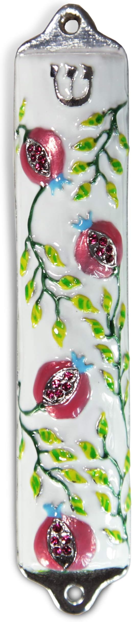 Creative Judaica Door Mezuzah Case Modern Pomegranate Tree Design 4" Jewish Mezuzah Cover Home Blessing