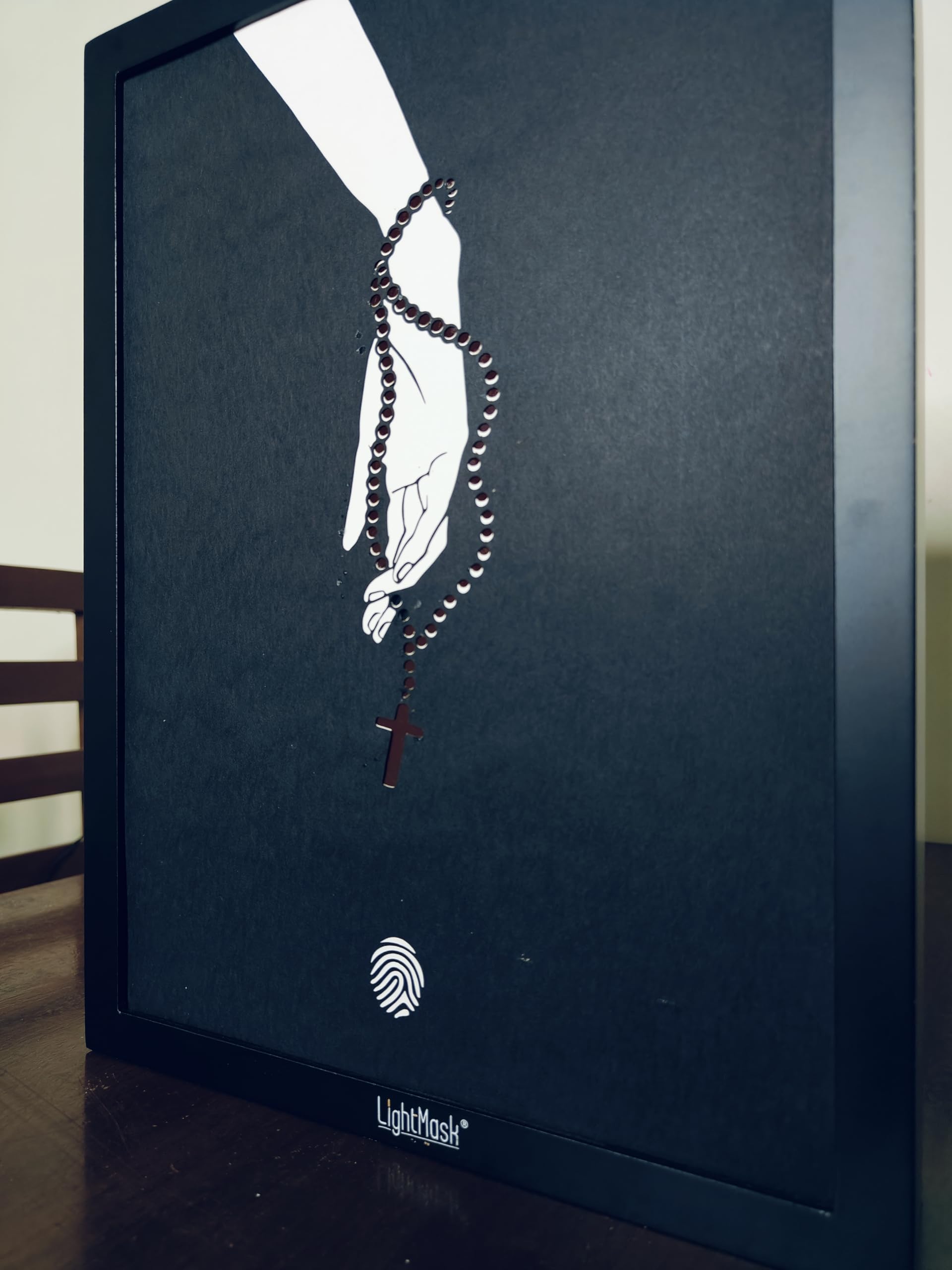 LightMask Hands of Faith: Prayer Beads and Cross | Shadow Box, Shadow Box Frame, Big Shadow Box 2