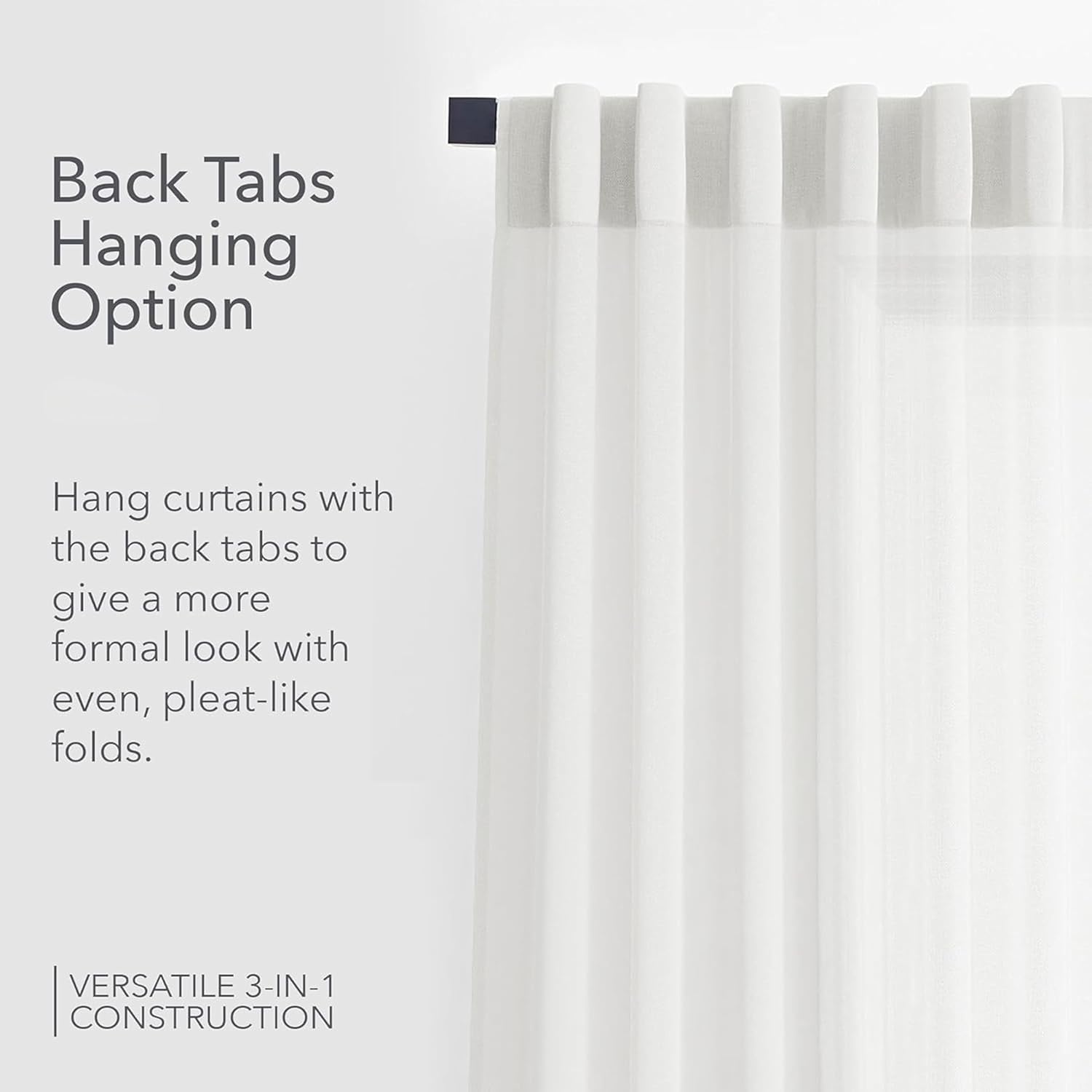 Sunbrella Lina Sheer Curtains | 50 in. W X 84 in. L | Natural | Fade Proof Drapes with UV Protection | Versatile Hanging Options for Home Decor | Single Curtain Panel