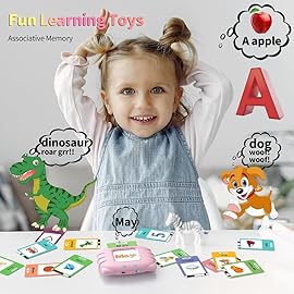 Eaever 580 Pre-K Sight Words Talking Flash Cards with Dolch Words,Letters/Number Flash Cards 1-100 Kindergarten, Pocket Speech Toys, Educational Learning Gifts for 3 4 5 6 Year Old Girls, Pink