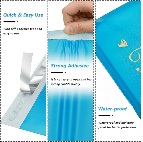 Miniatura 3 de Jowlroel Thank You Sobres de polietileno de 10 x 13 pulgadas, 100 piezas, bolsas de envío impermeables y resistentes al desgarro para ropa, bolsas