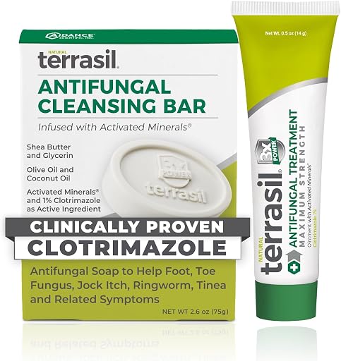 terrasil Antifungal Treatment Cream & Soap Kit with Clotrimazole for Athletes Foot, Jock Itch, Ringworm, Fungal Yeast Infections and More with Natural Ingredients (14gm Tube + 75g Soap bar)