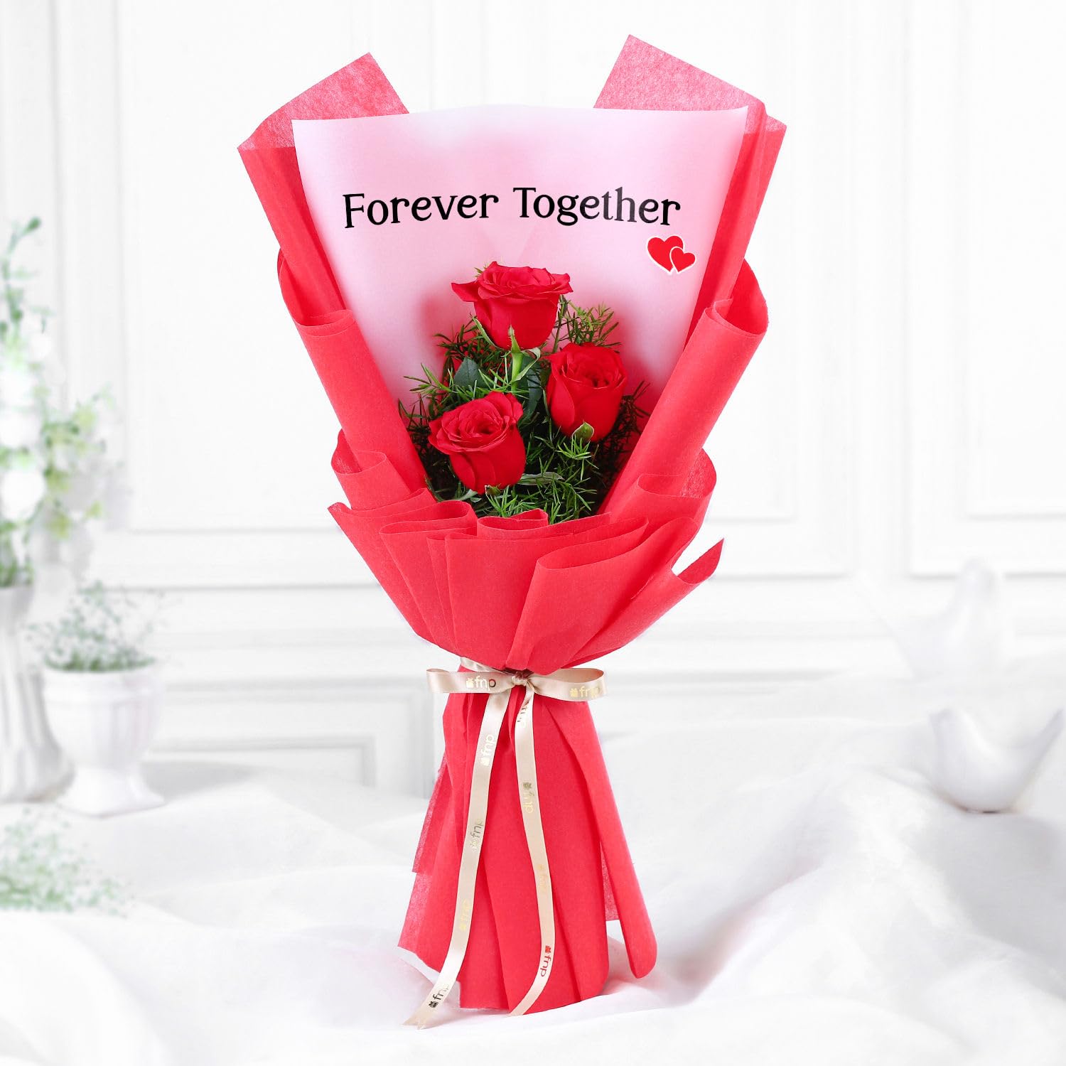 FNP Live Flower Bouquet of 3 Roses In Premium Packing For Birthday Gift, Anniversary Gift, Wedding Gift, Congratulations Gift & Gift For Special Occasions (Same Day Delivery)-image-48