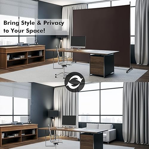 Miniatura 5 de Giantex Divisor de habitación grande de panel único, pantalla de privacidad de 73'' de ancho x 73'' de alto con ruedas con cerradura, divisor de