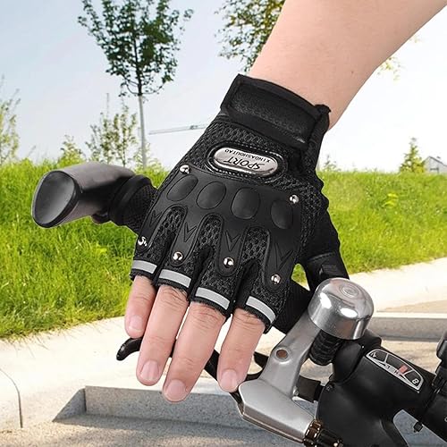 Guantes de medio dedo Guantes finos transpirables gruesos Ciclismo Fitness Equitación Deportes Motocicleta