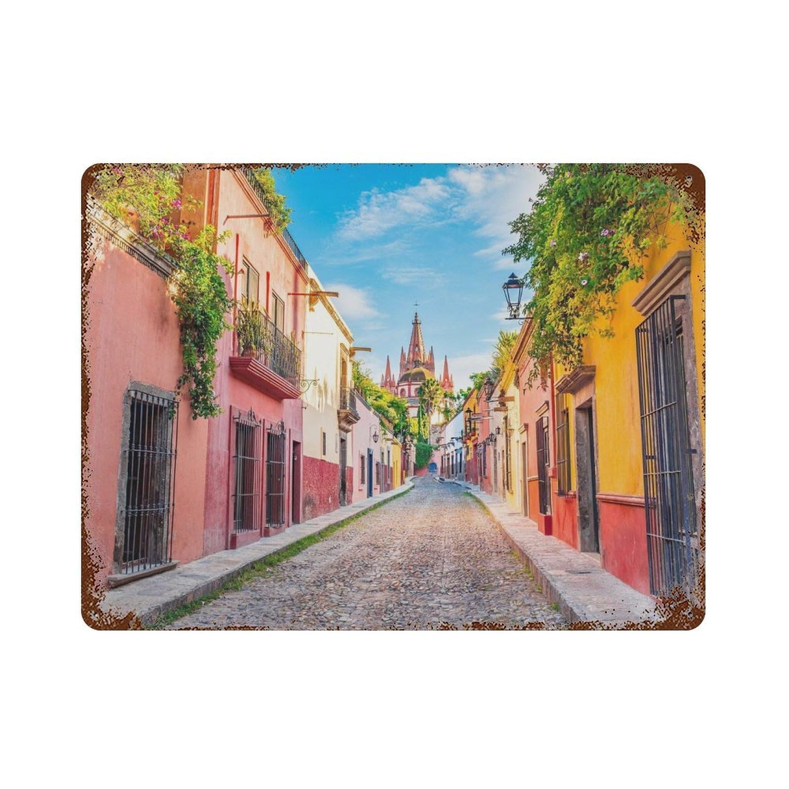 xiaoxiaoshen Real Photo San Miguel De Allende Wall Decor Art Metal Tin Poster Modern Home Decor Art Home Bar Shop Decorations Vintage Sign 30x40cm