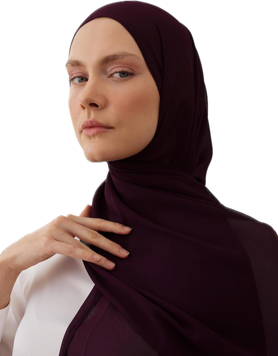 Modest Luxury Chiffon Hijab | Premium Lightweight, Flowy and Textured Chiffon Wrap Head Scarf for Women