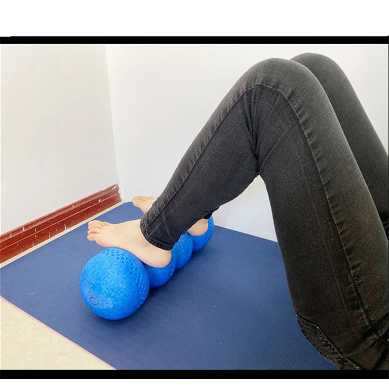 Faszienrolle EPP-Yoga-Schaumstoffrolle, Wellenform-Massage, Muskelentspannung, Sportübungen, Fitness, Rücken, Beine, myofasziale Entspannung, 45 x 15 cm(Blue 55)