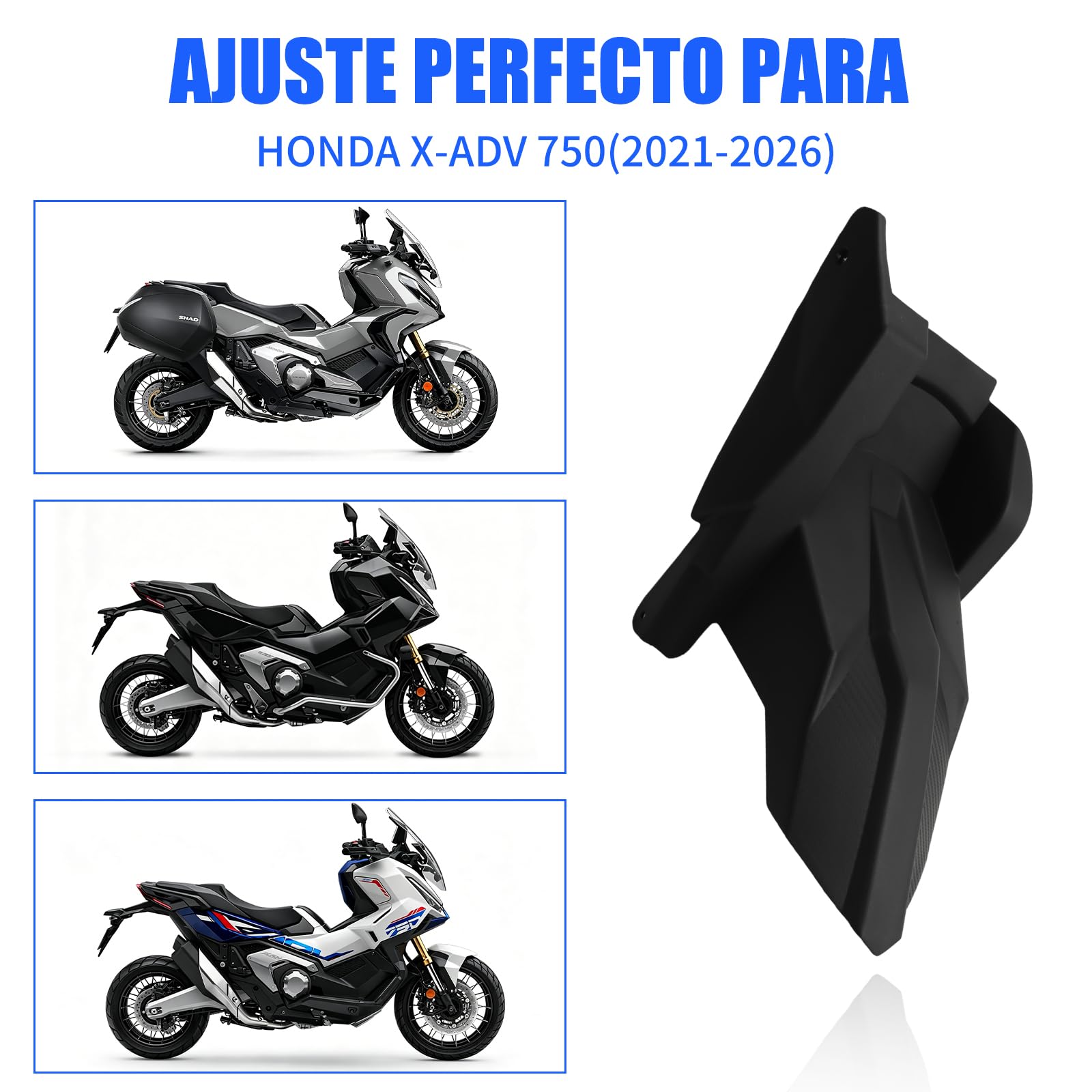 Garde-boue Arrière Compatible avec Honda X-ADV 750 (2021-2026), Protection contre la Boue et les Éclaboussures de Roue, Matériau PP, Texture en Fibre de Carbone, Noir Mat, Installation Facile