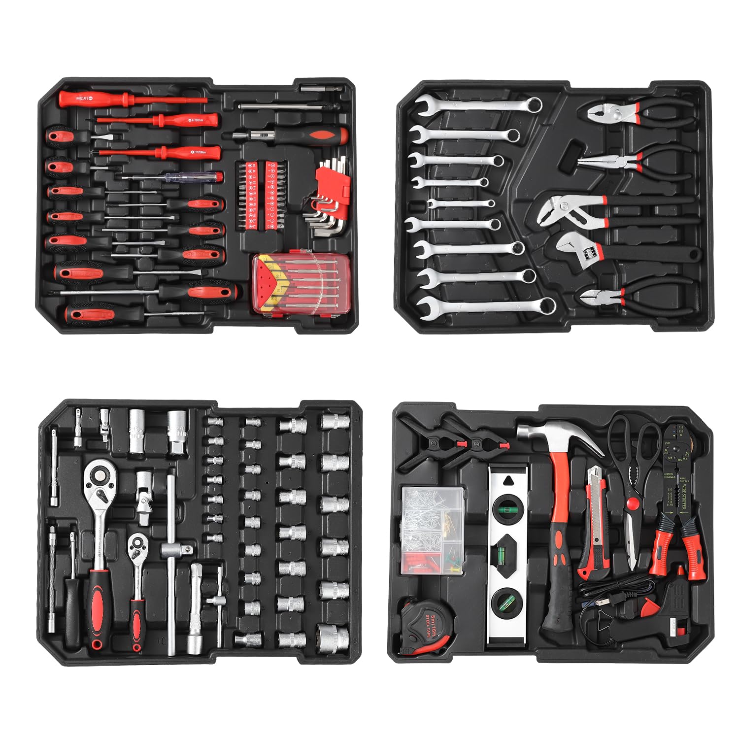 Juego profesional de herramientas herramientasánicas de 800 piezas con caja rodante de aluminio – Incluye llaves de vaso y herramientas manuales completas – Ideal para reparación doméstica y