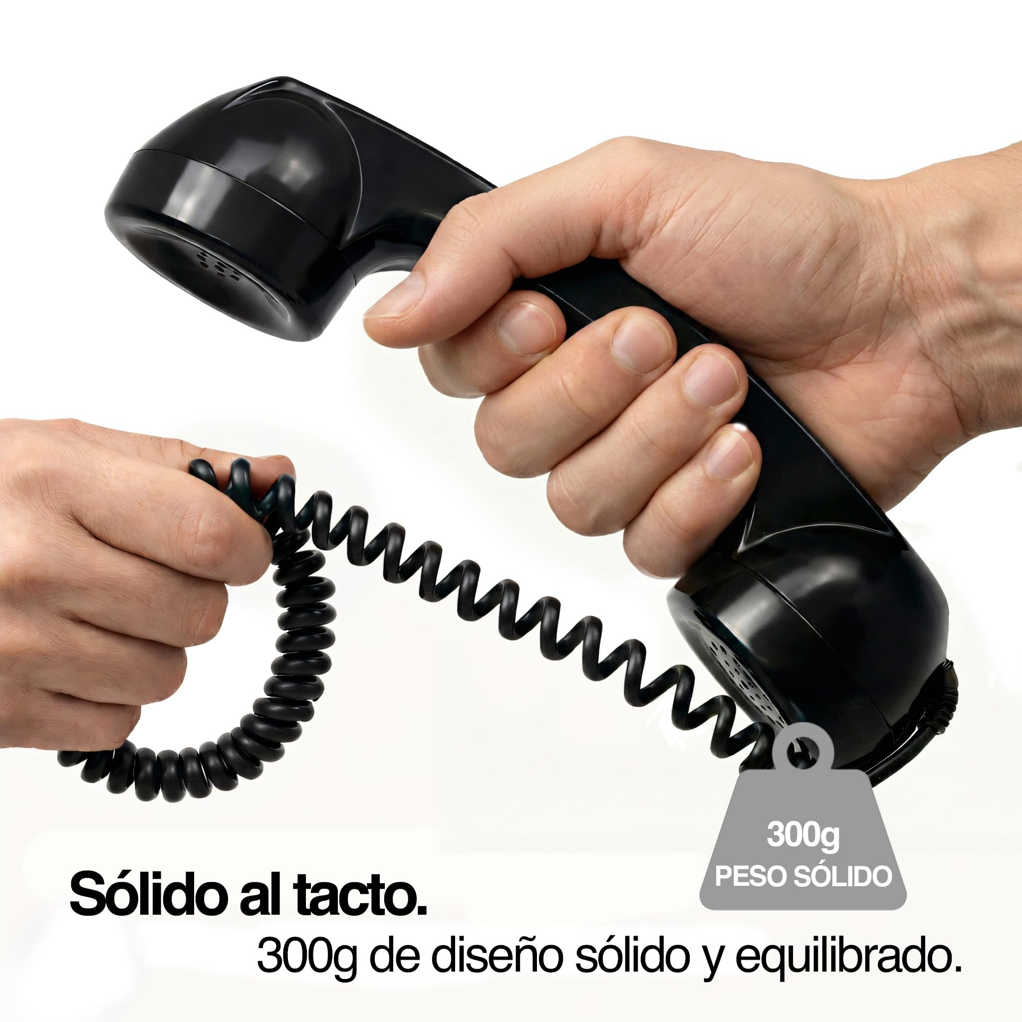 Opis Technology Auricular de Estilo Retro en Forma de Receptor de teléfono (Versión para iPhone) - el 60s Micro Negro — view 5