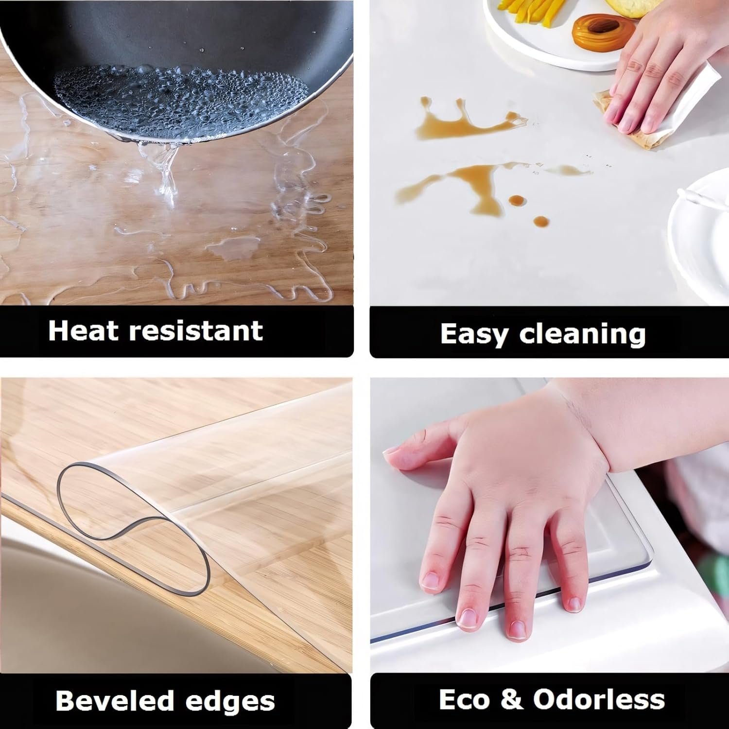 Muka 30" x 48" 1.5mm Thick Vinyl Clear Desk Cover Heavy Duty Table Top for Coffee Table/Countertop