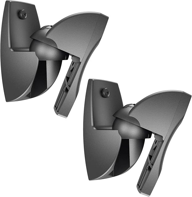 Vogel's VLB 500 Universal speaker wall bracket set | Swivel and tilt | Pre-assembled | Max. 11 lbs (5 kg) | Environmental friendly packaging | Black | 2 brackets