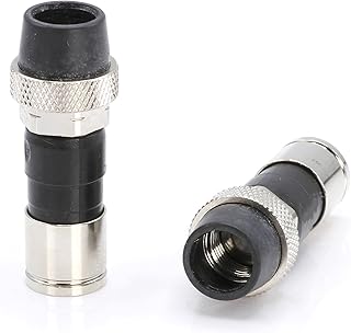 Coaxial Cable Compression Fitting Connector - for RG6 Coax Cable - with Weather Seal O Ring, Weather Boot, and Water Tight Grip (50 Pack)