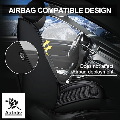 Miniatura 3 de TTX LIGHTING 2 fundas de asiento delantero de automóvil para Ford Maverick 2022 2023 2024 de piel de seda de hielo, transpirable, impermeable, para