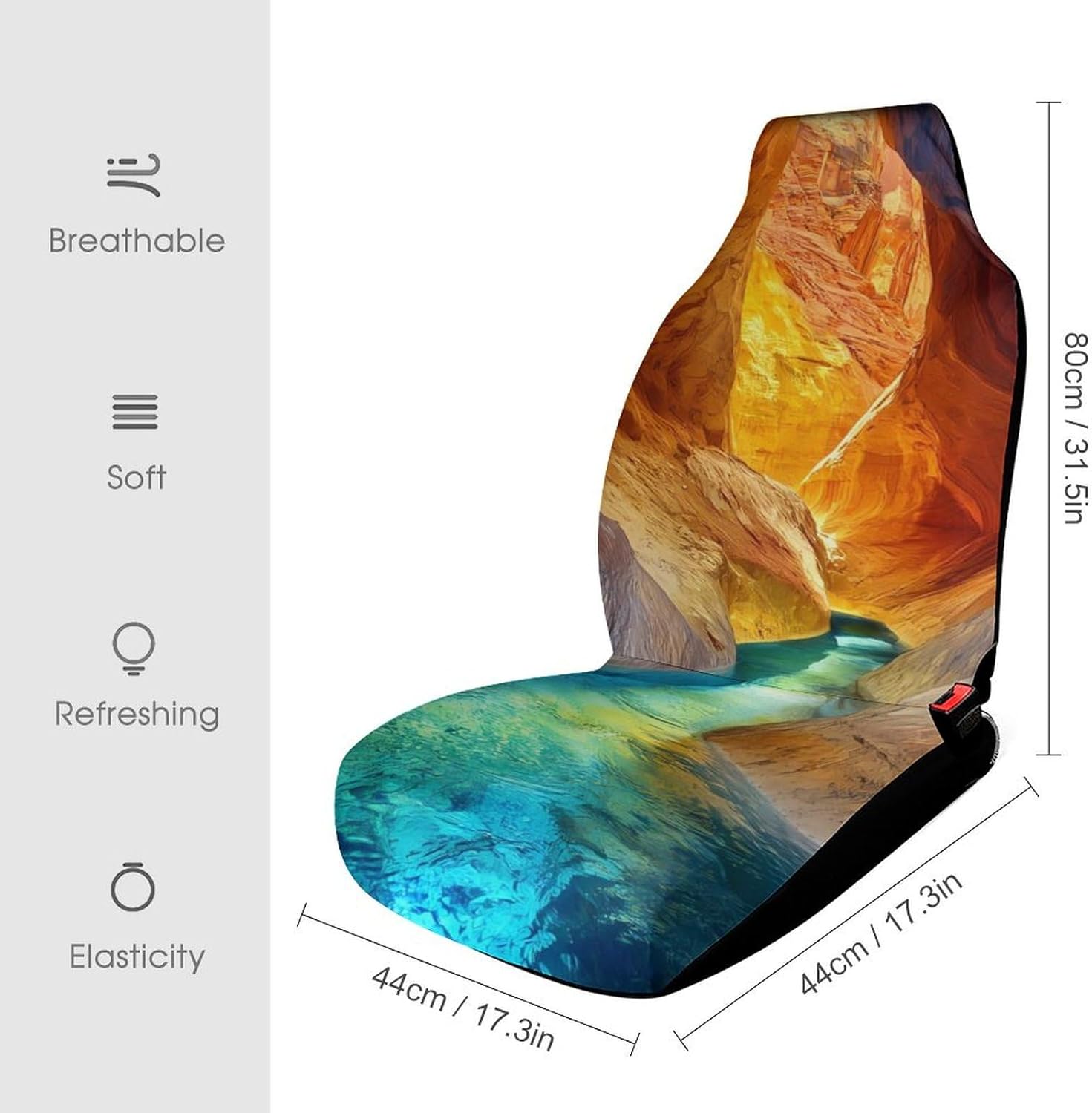 Antelope Canyon Mountain Car Seat Covers Universal Car Front Seats Protector Auto Interior Accessories 1PCS