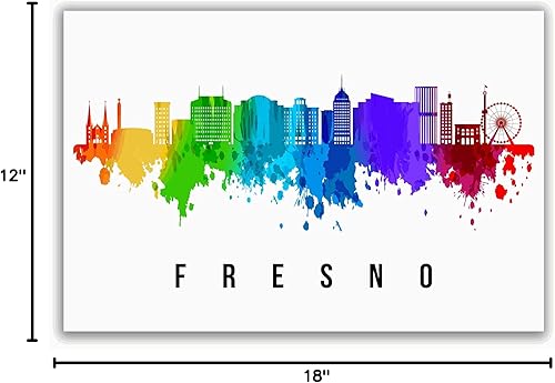 Vista 200 de Póster de Fargo Skyline Dakota del Norte, pintura de paisaje urbano de Dakota del Norte, póster de Fargo Dakota del Norte, impresión de paisaje