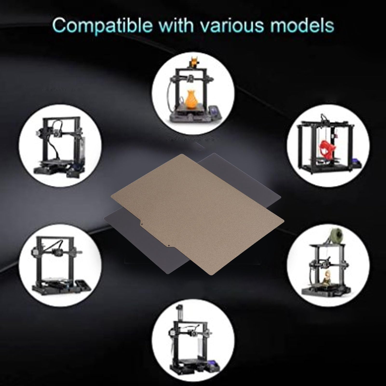 Feuille PEI 200 x 300 mm, support de plaque de construction magnétique, impression double face, plate-forme de lit chauffante en acier à ressort magnétique pour l'impression 3D