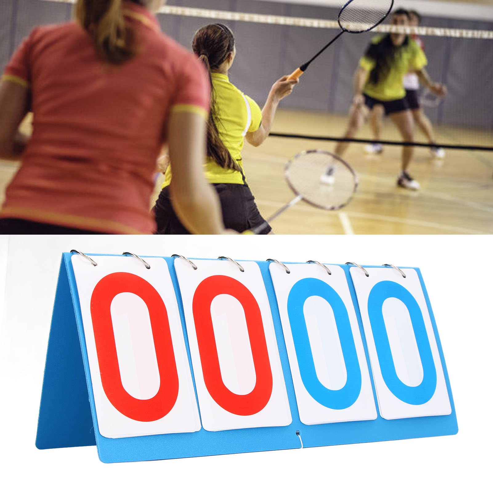 Jwthee 4 Digit Scoreboard Flipper, Portable Table Top Scoreboard Flipper Multi Sports Score Keeper Flipper Scoreboard for Basketball, Volleyball, Table Tennis and Competition