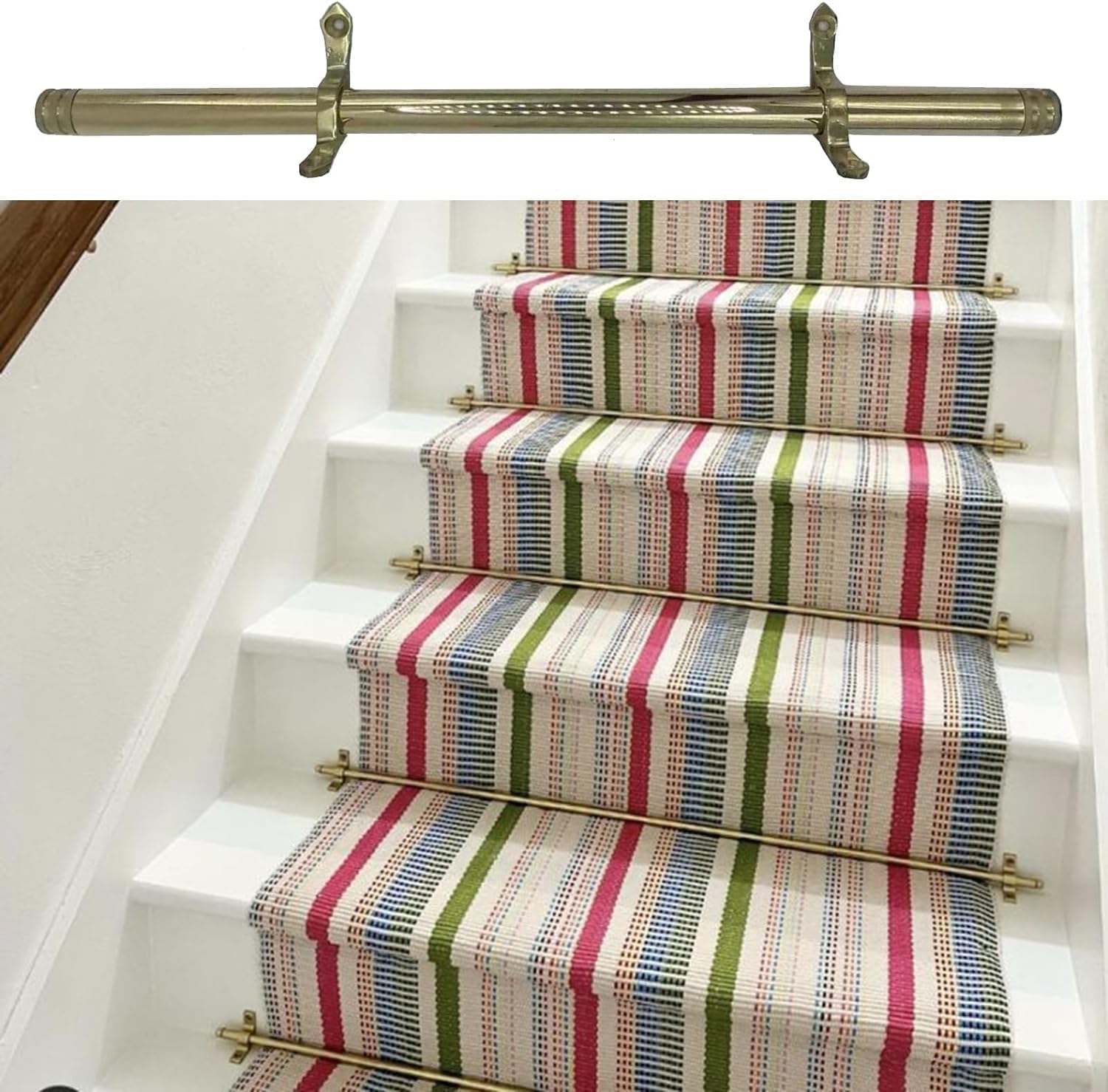 Barres de fixation en laiton pour tapis d'escalier pour harmoniser votre entrée
