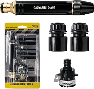Home High-Pressure Car Wash Water Gun, 2026 Upgraded Car Wash Water Gun Garden Hose Sprayer, Adjustable Spray Patterns, for Watering Plants and Vegetables, and Car Washing (Sooty black)