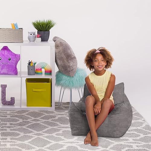 Miniatura 452 de Posh Creations Puf estructurado cómodo para jugar, leer y ver la televisión, Malibu Lounge, tela de lona para colorear, criaturas Criaturas de tela