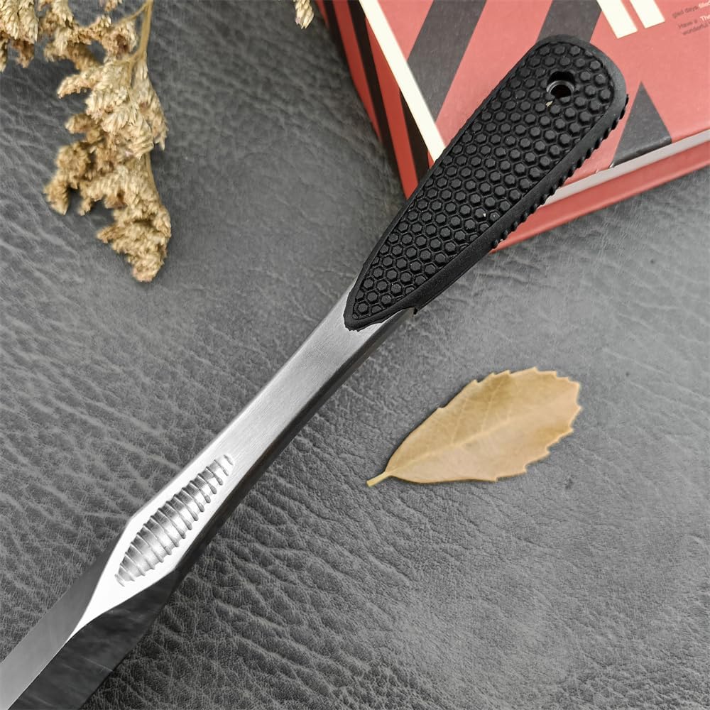 3.46" Fixed Blade Knife with Sheath, 440C Stainless Steel Rubber Handle Straight Knives, Outdoor knife for camping, Hiking, Fishing and Everyday carry