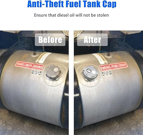 Miniatura 4 de Tapa de combustible diésel con bloqueo de 2 38 pulgadas compatible con tapas de combustible Freightliner M2 para camiones pequeños, repuesto