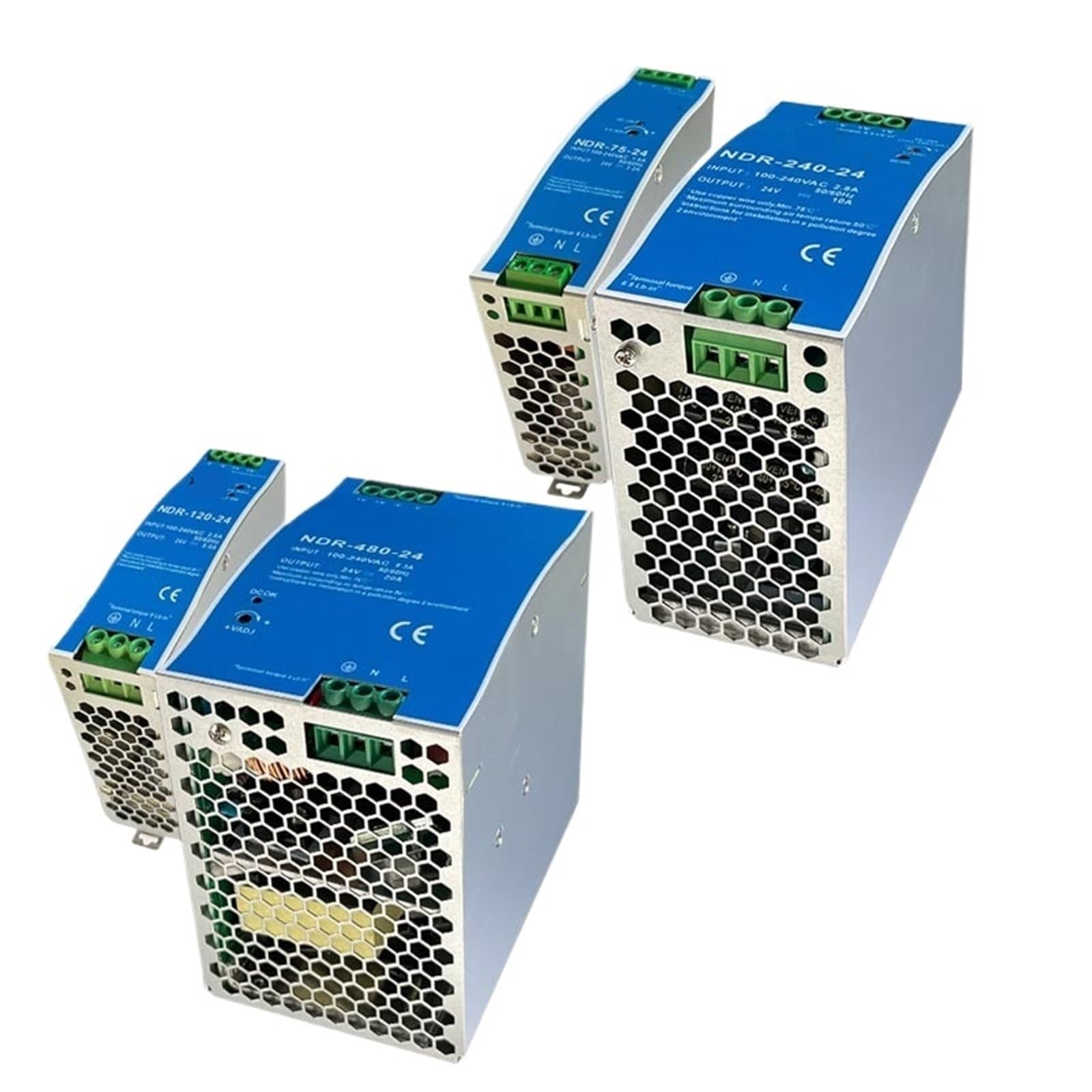 1 transformateur d'alimentation à découpage Industriel NDR-75W 120W 240W 480W 12V 24V 48V for Rail DIN AC/DC