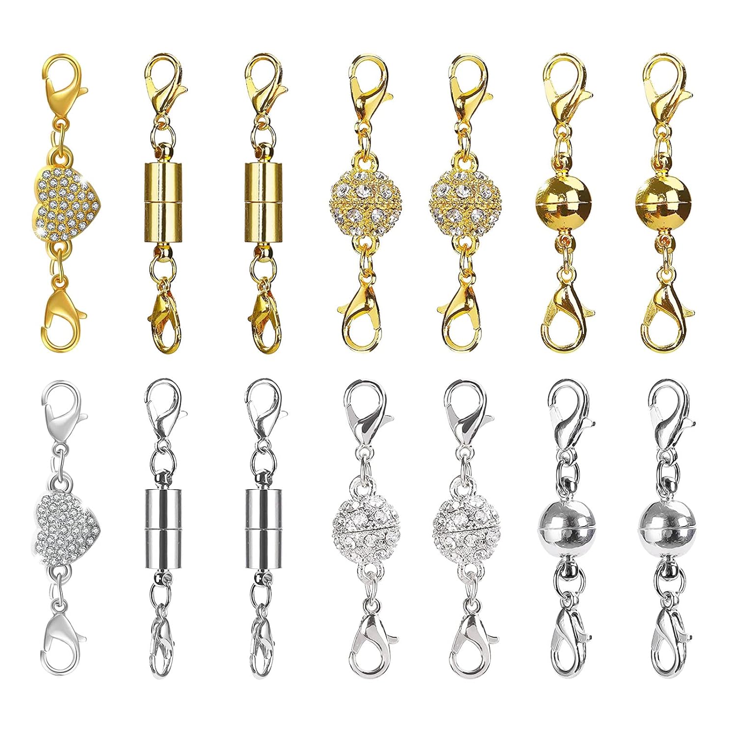 NUOM Jewelry Clasps, 14Pcs Locking Lobster Clasp Necklace