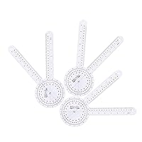 Vista 8 de Goniómetro de 12 pulgadas para uso ortopédico, goniómetro de plástico de gran tamaño de 360 grados, regla transportadora angular de terapia física