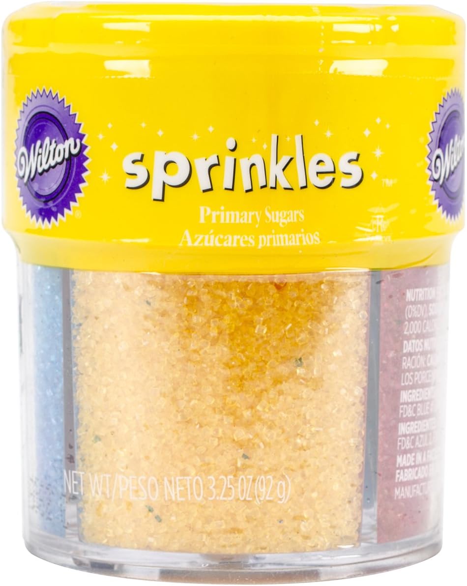 Wilton Primary Sugar Crystals Baking Supplies, 4.4 oz, Multicolored