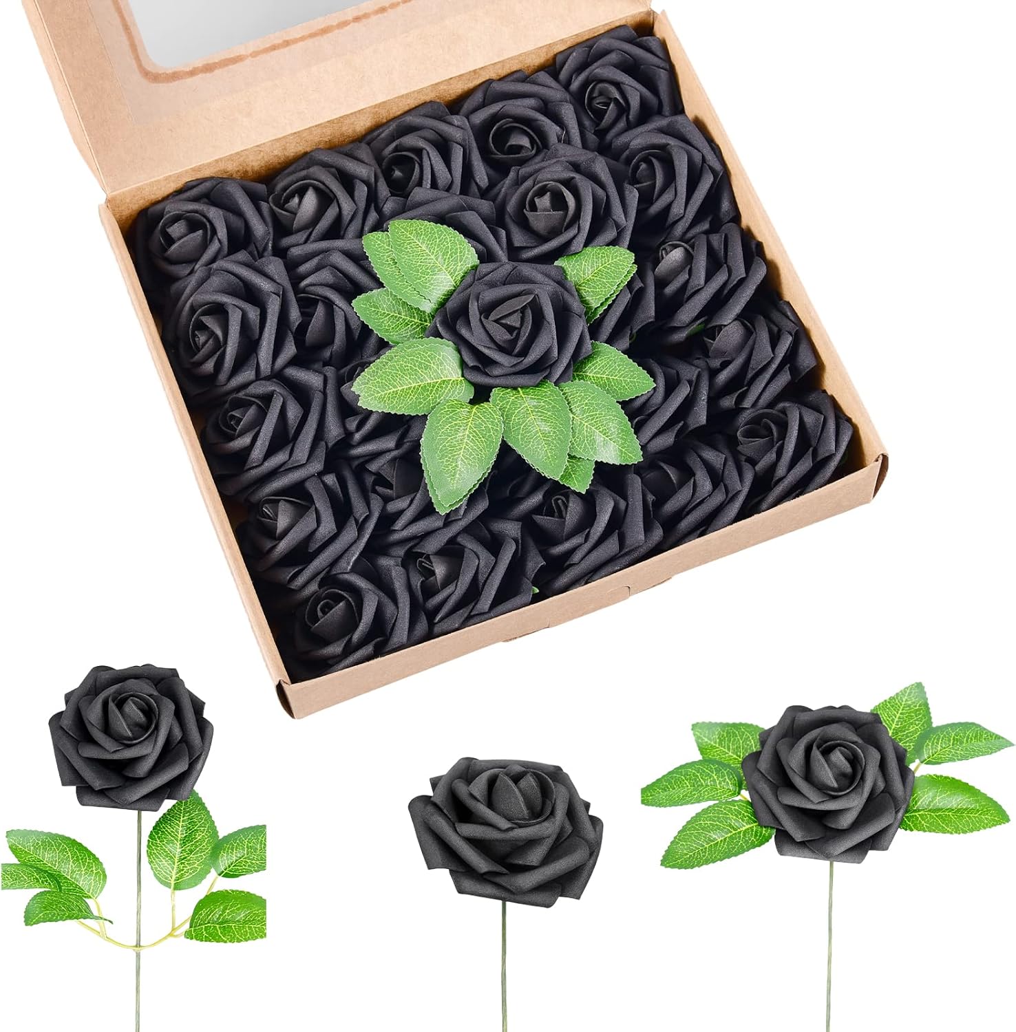 UZER Artificial Flowers 25 Packs, Fake Flowers Roses for