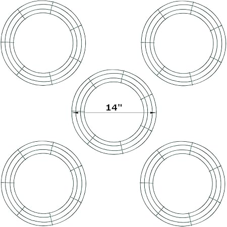 Amazon.com: MTB 14 inch Round Wire Wreath Frames Green, Pack of 5 ...