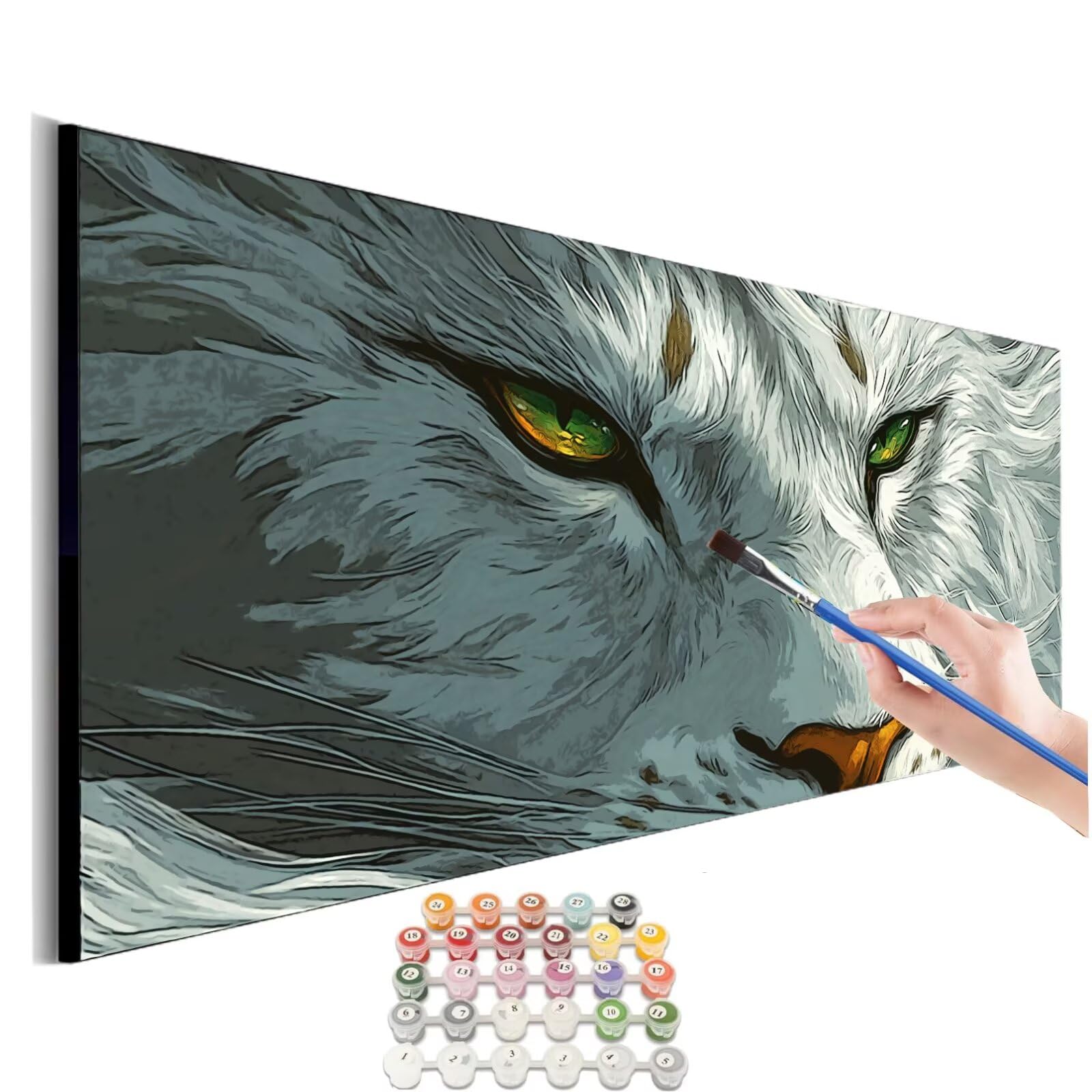 Peinture Numero Adulte Animal Peinture Par NuméRos Grand Format Tigre Loisirs CréAtifs Adultes Enfant DIY NuméRo D'Art Complet Kit DéButants ,Cadeau GarçOns Filles 3+ Ans, Sans Cadre 60x120cm M-59