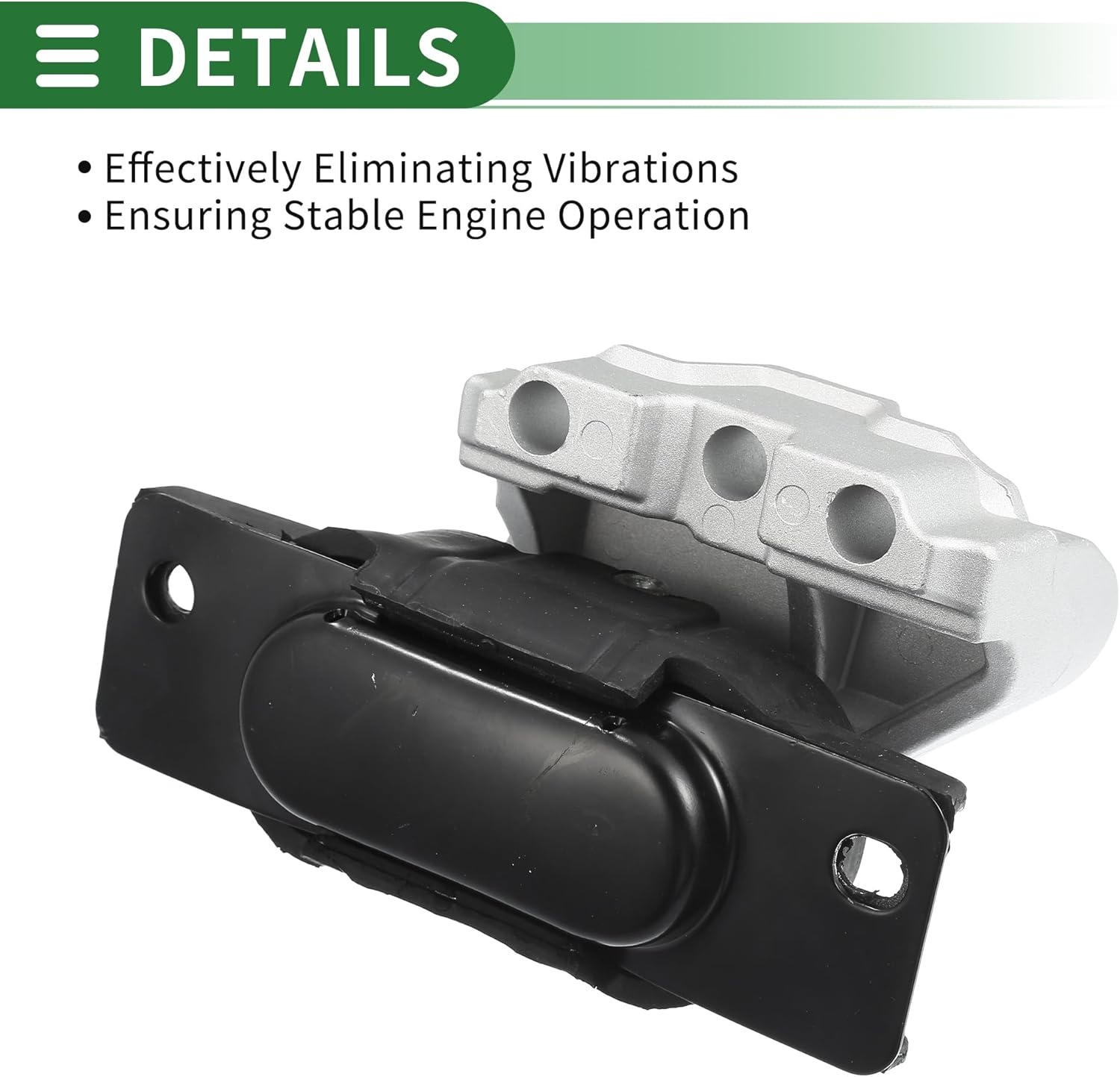 Motoforti Engine Motor Mount, Engine Mounting, for Dodge Journey 2.7L 2009-2010, No.5171071AC, Black Silver Tone
