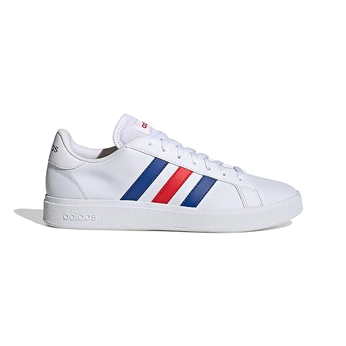 adidas Grand TD Lifestyle Court Casual Shoes, Sneakers Uomo, Cloud White/Royal Blue/Vivid Red, 42 EU