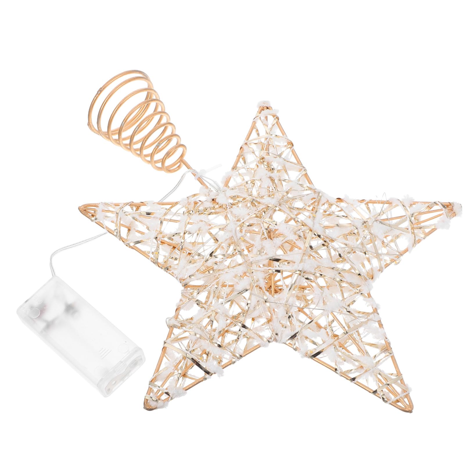 TOPBATHY Punta per Albero Stella con Luci LED in Metallo Ornamenti per Cima Albero di Natale Luminosi per Decorazioni Natalizie