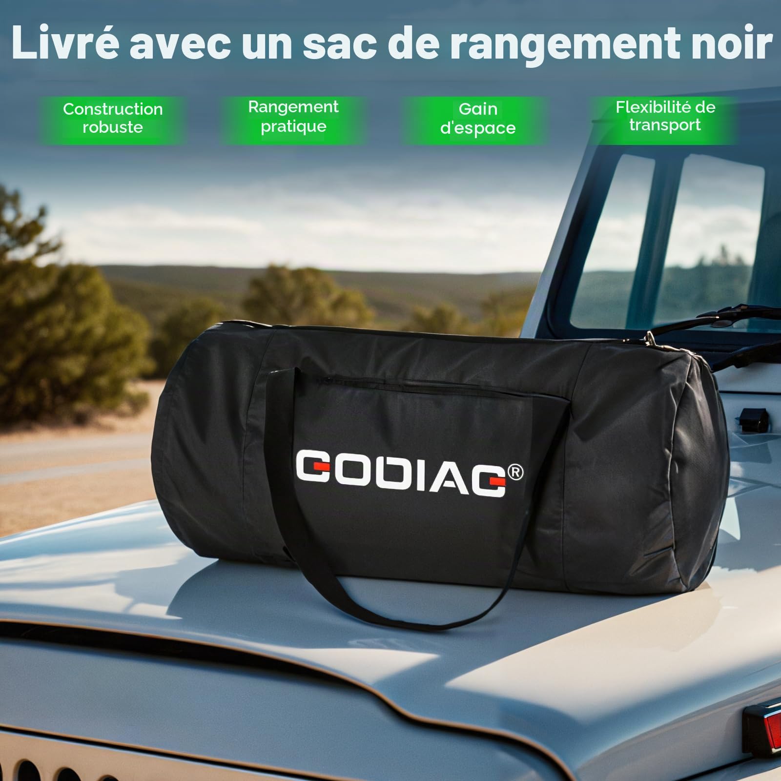 GODIAG 9m Corde de Remorquage Voiture avec Gants Antidérapants et Sac de Rangement, Capacité de Charge 36500 LBS, Sangle de Remorquage pour Le Secours Routier des Camions, Camionnettes et ATV, Vert